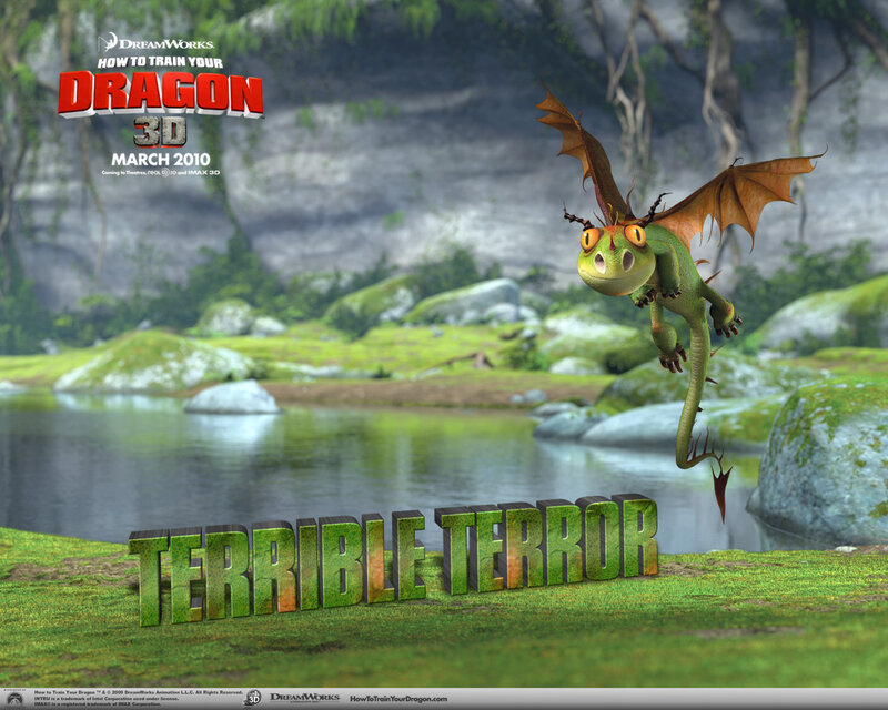 Green Dragon Flying — Playful, 3d Render, Lake