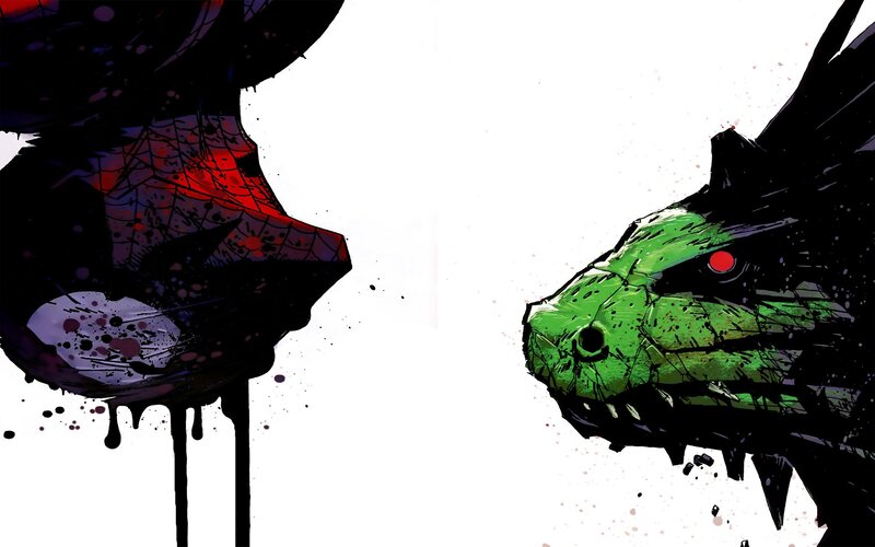 Green Dragon Head — Dramatic, Comic, Web Pattern