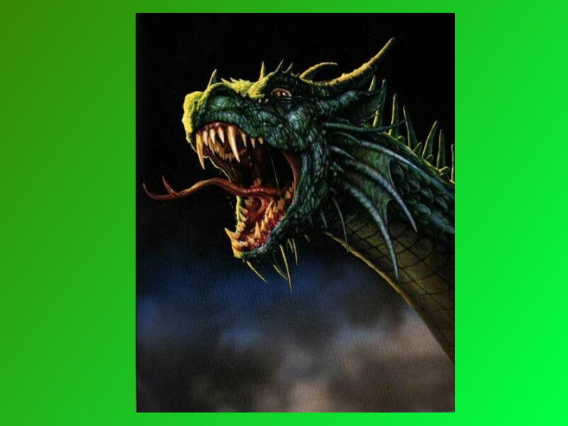 Green Dragon Head — Dramatic, Night