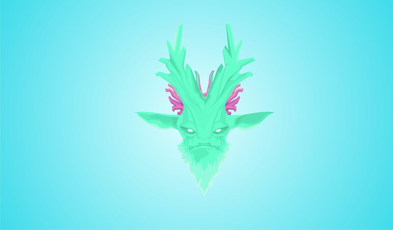 green dragon head illustration