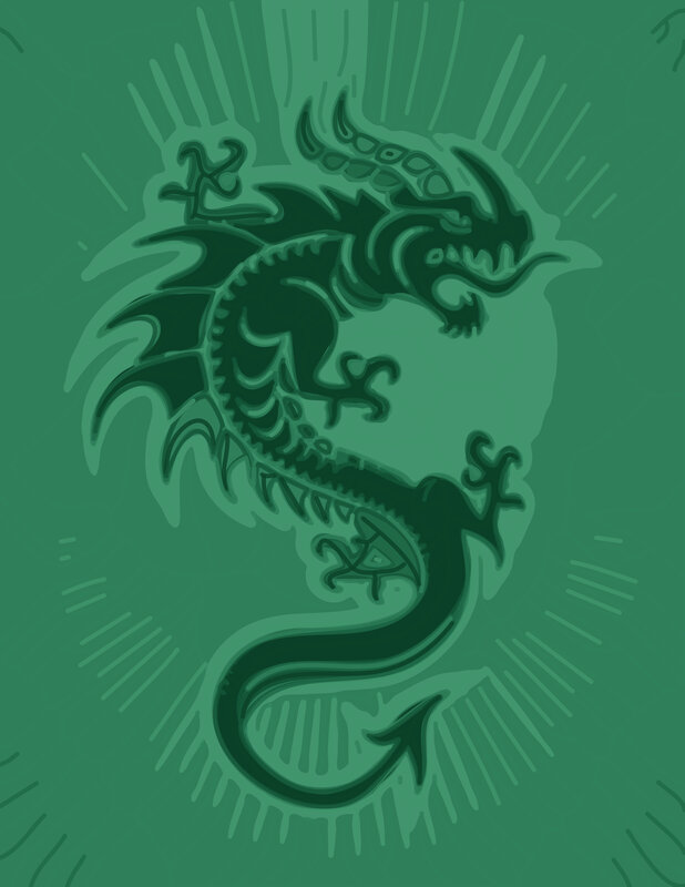 Green dragon illustration