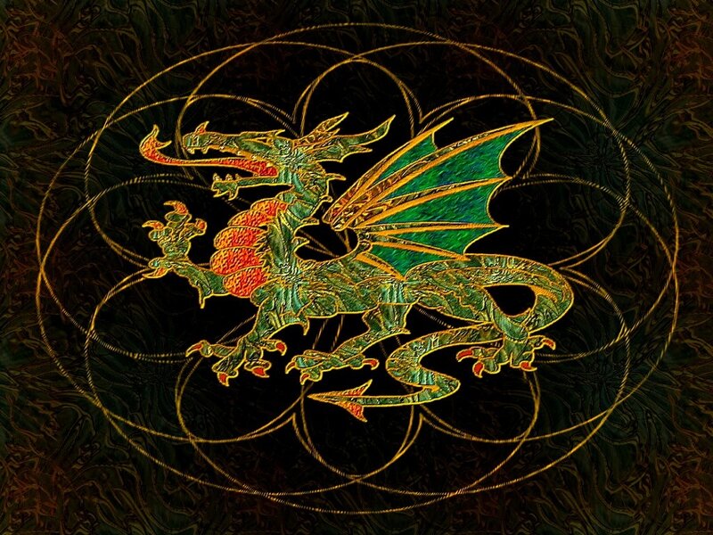 Green Dragon Illustration — Mystical