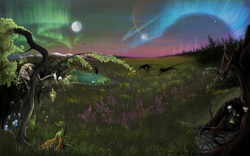 Green Dragon in Field