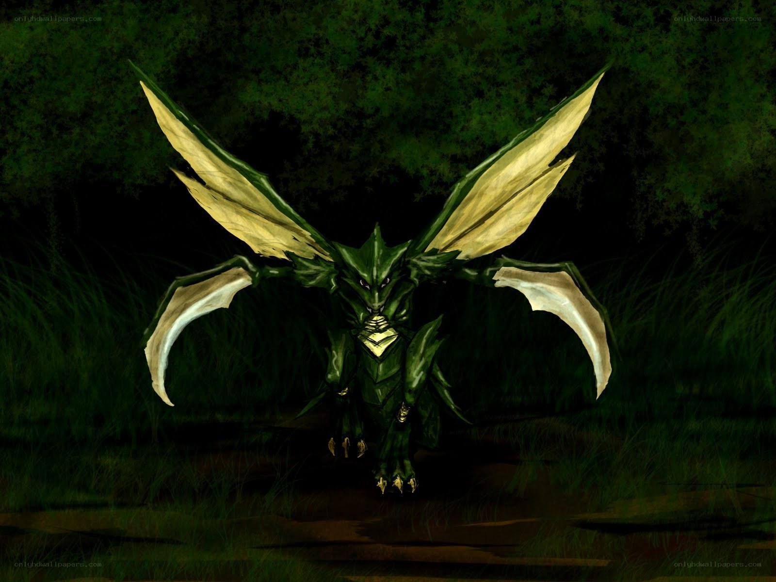 green dragon in forest