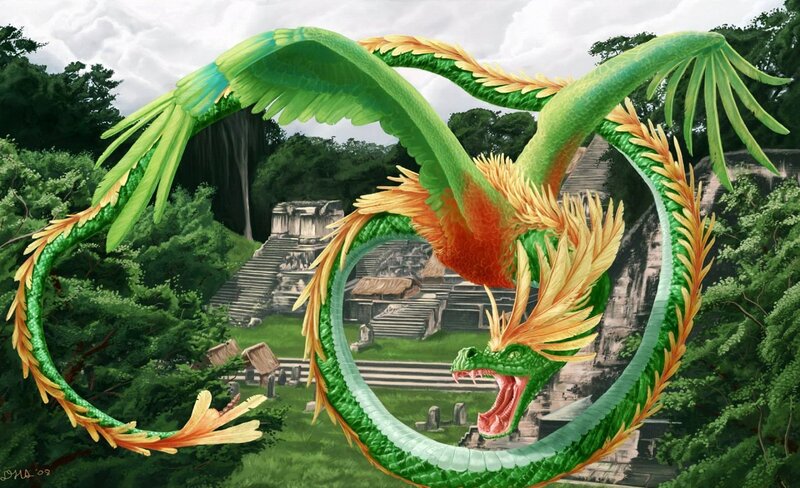 Green Dragon in Jungle — Dramatic