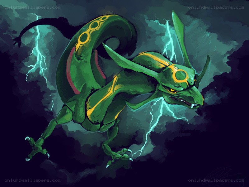 Green dragon in storm