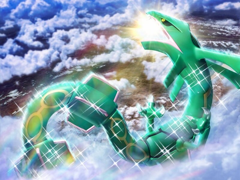 Green dragon in the clouds