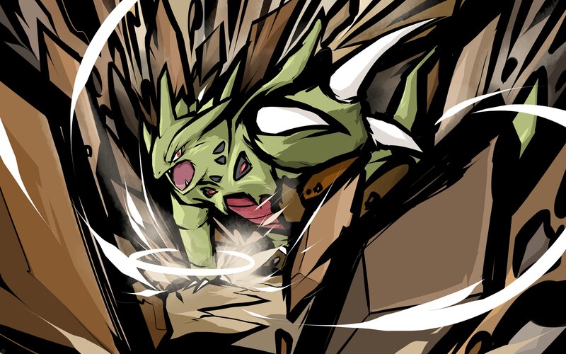 Green Dragon-like Creature — Aggressive