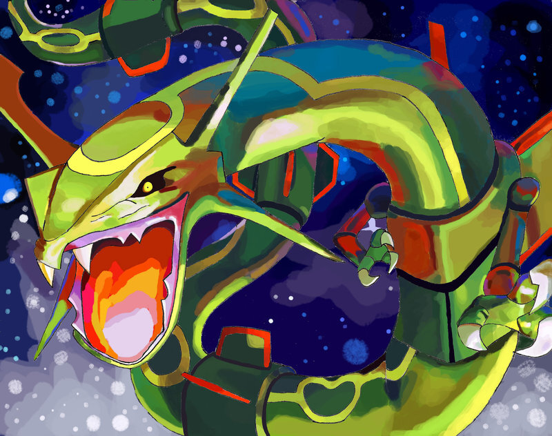 Green Dragon-like Creature — Dramatic, Night