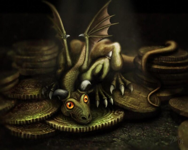 Green Dragon on Coins