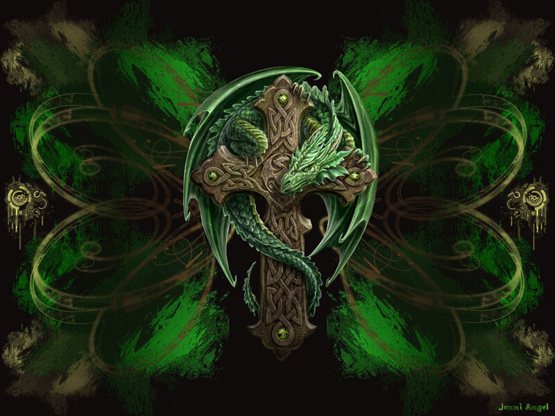 Green Dragon on Cross