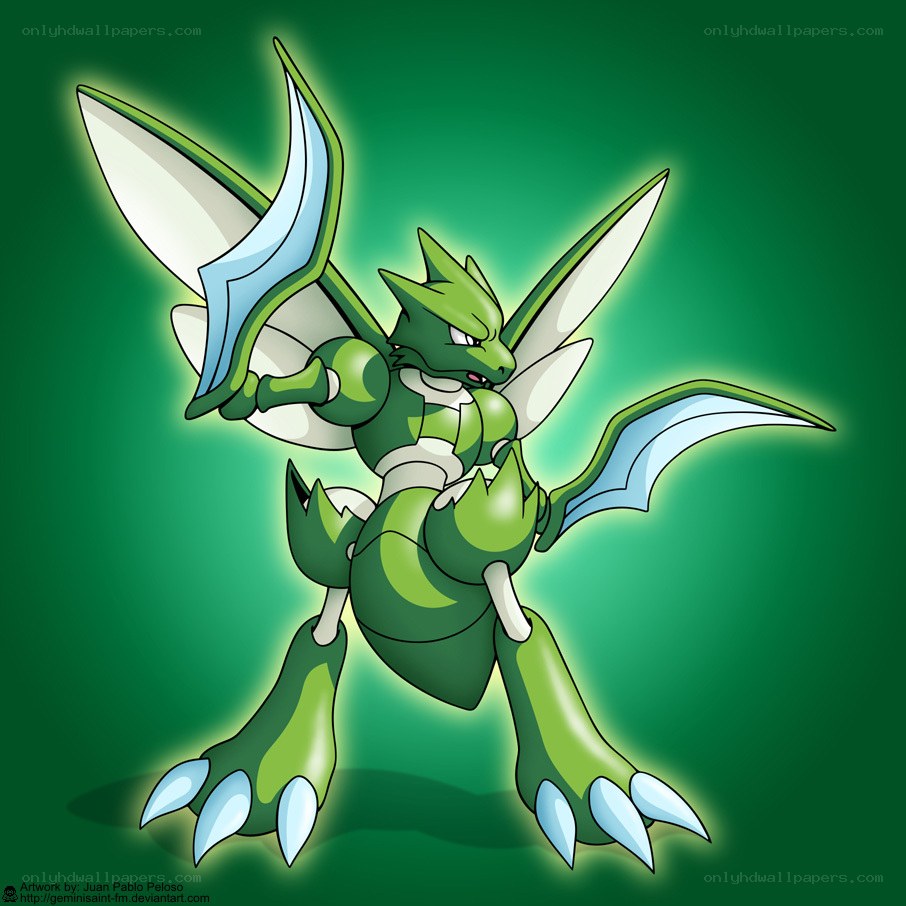 Green dragon Pokémon artwork