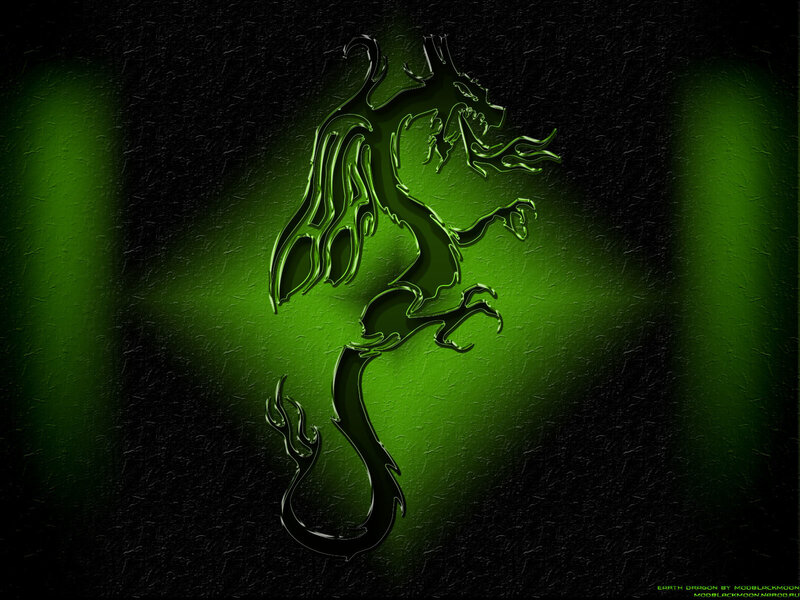Green dragon silhouette