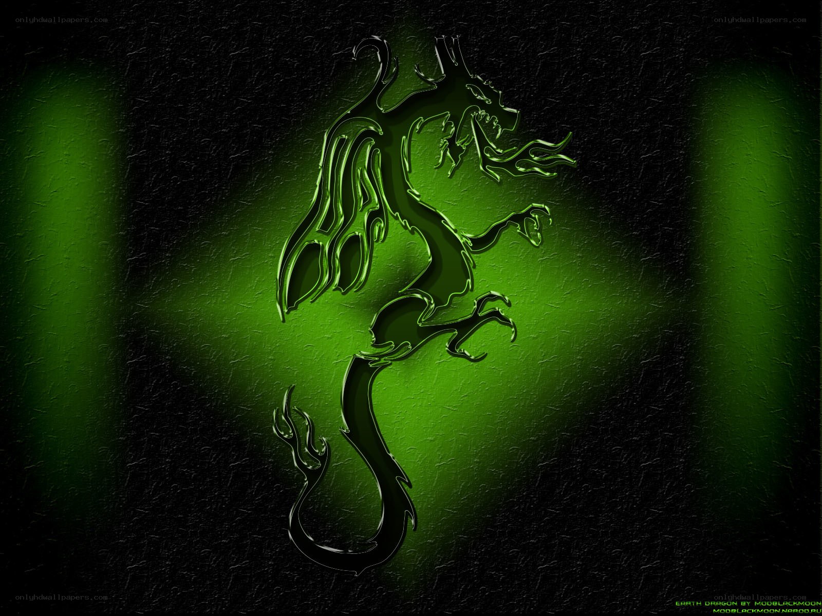 Green dragon silhouette