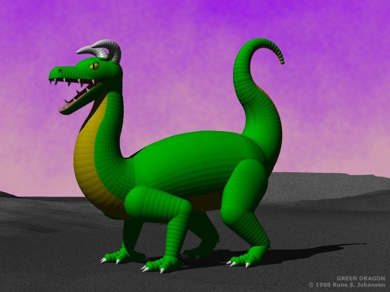 Green dragon standing on ground