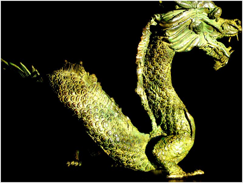 Green Dragon Statue — Dramatic