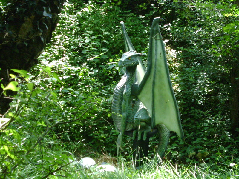 Green Dragon Statue — Natural