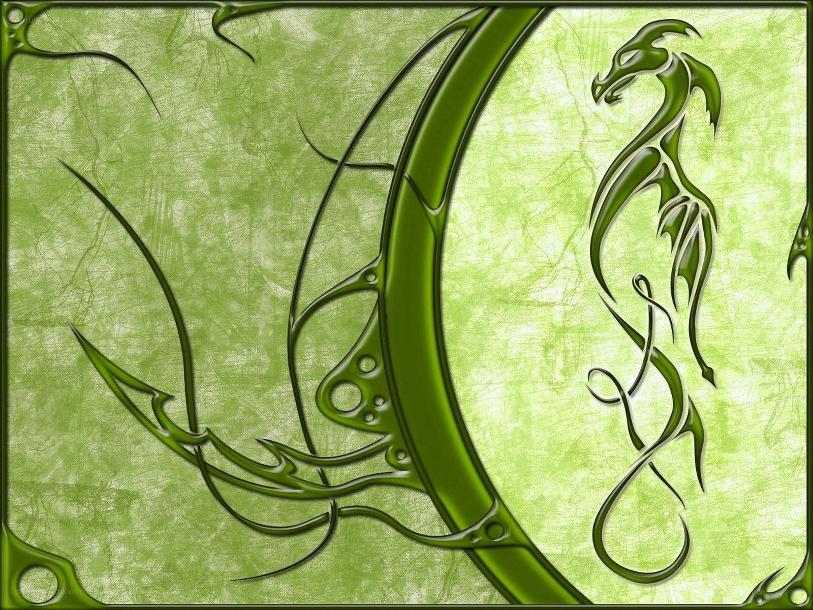 green dragon tribal art