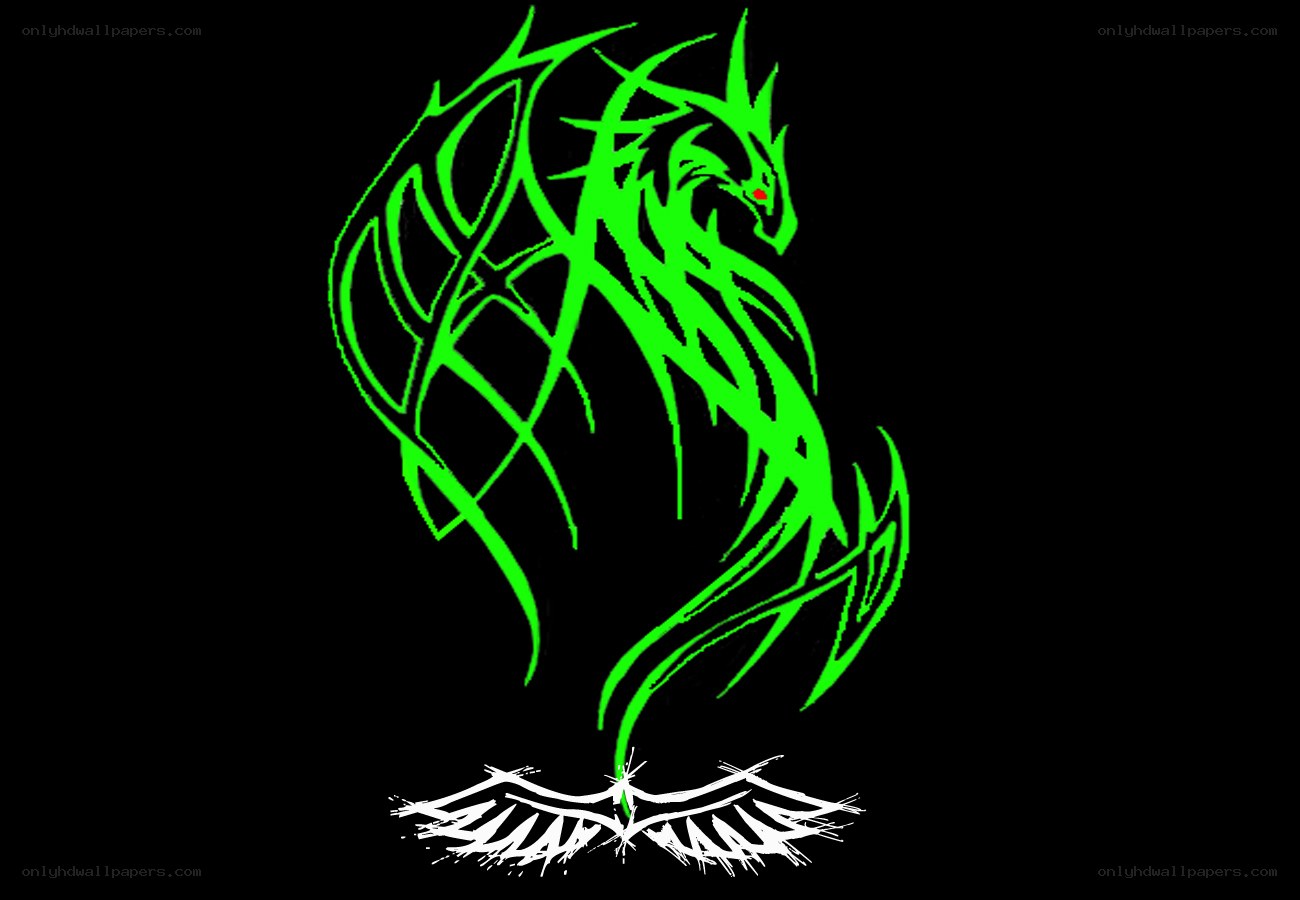 green dragon tribal design