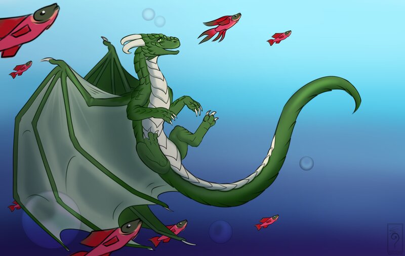 Green Dragon Underwater
