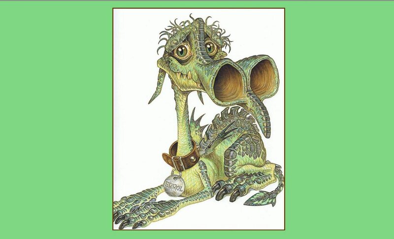 green dragon with collar