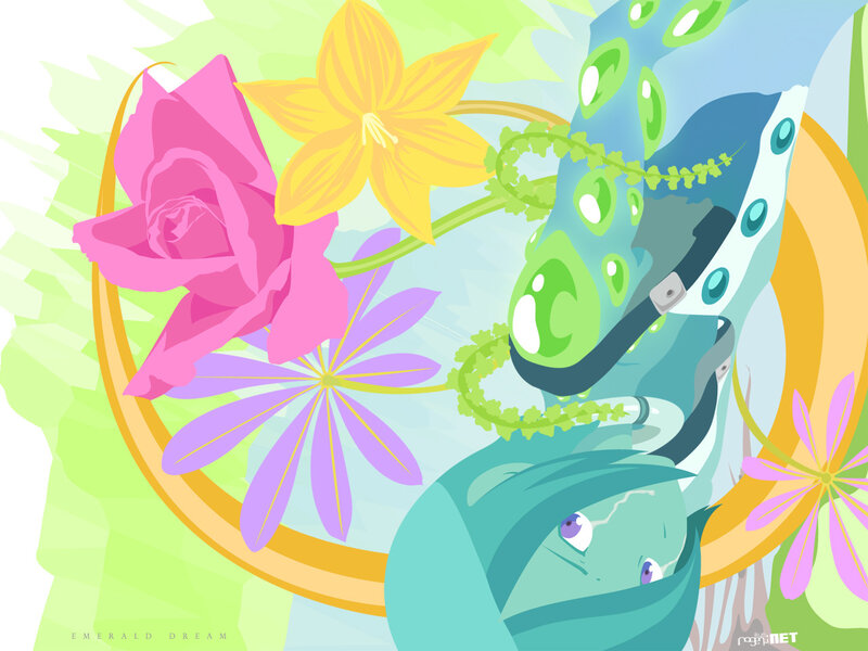 Green Dragon with Flowers
