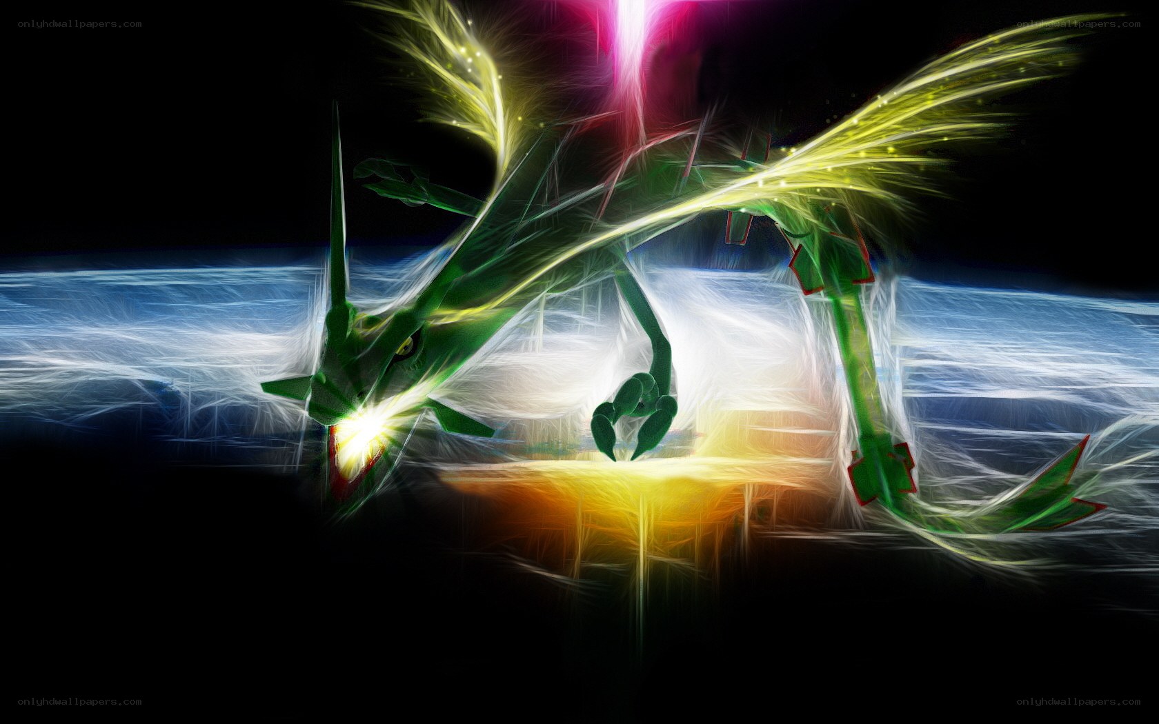 Green dragon with glowing energy