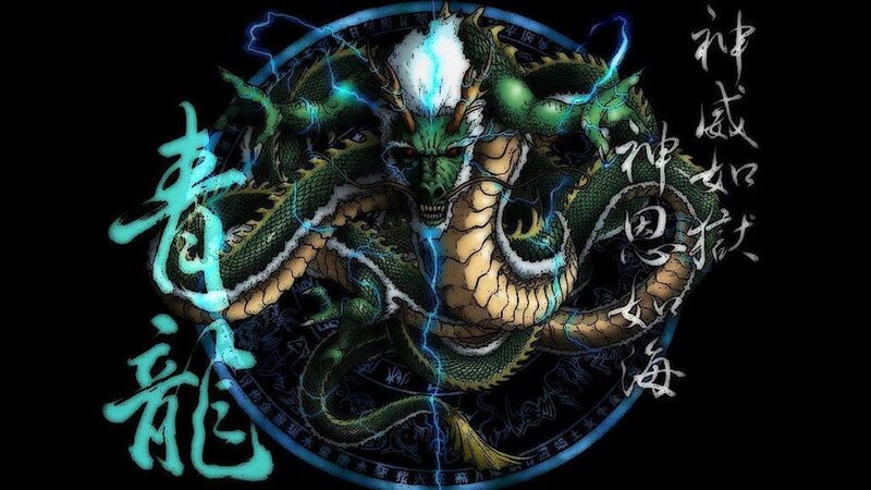 Green dragon with lightning