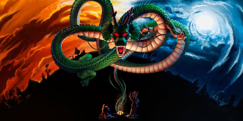 Green Dragon with Red Eyes — Dramatic, Night