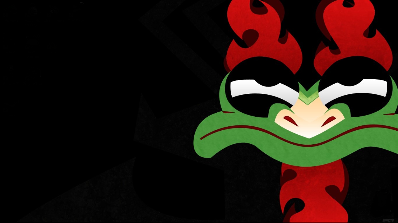 green dragon with red flames