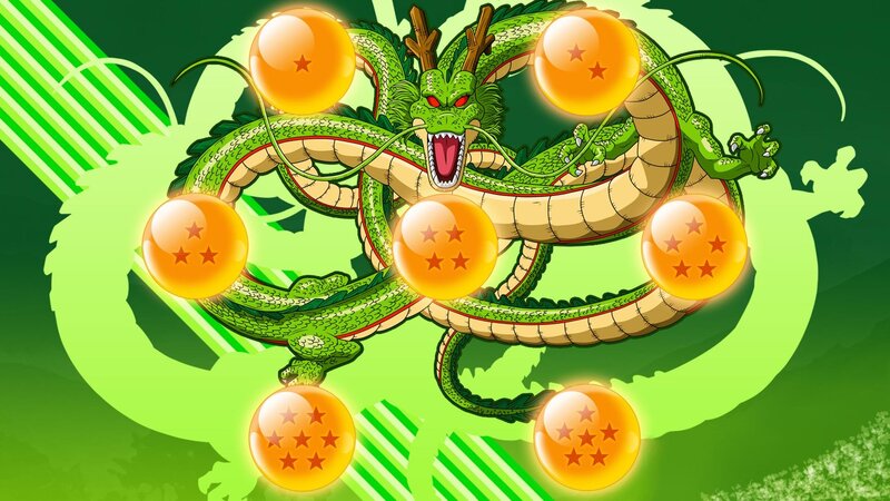 Green Dragon with Seven Spheres