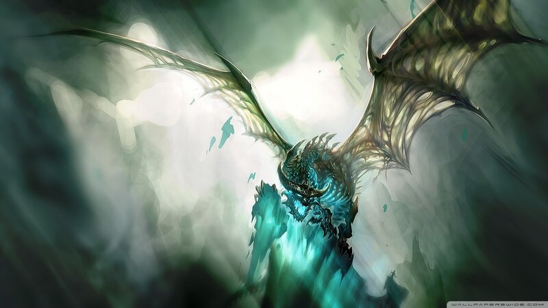 Green Dragon with Wings — Dramatic