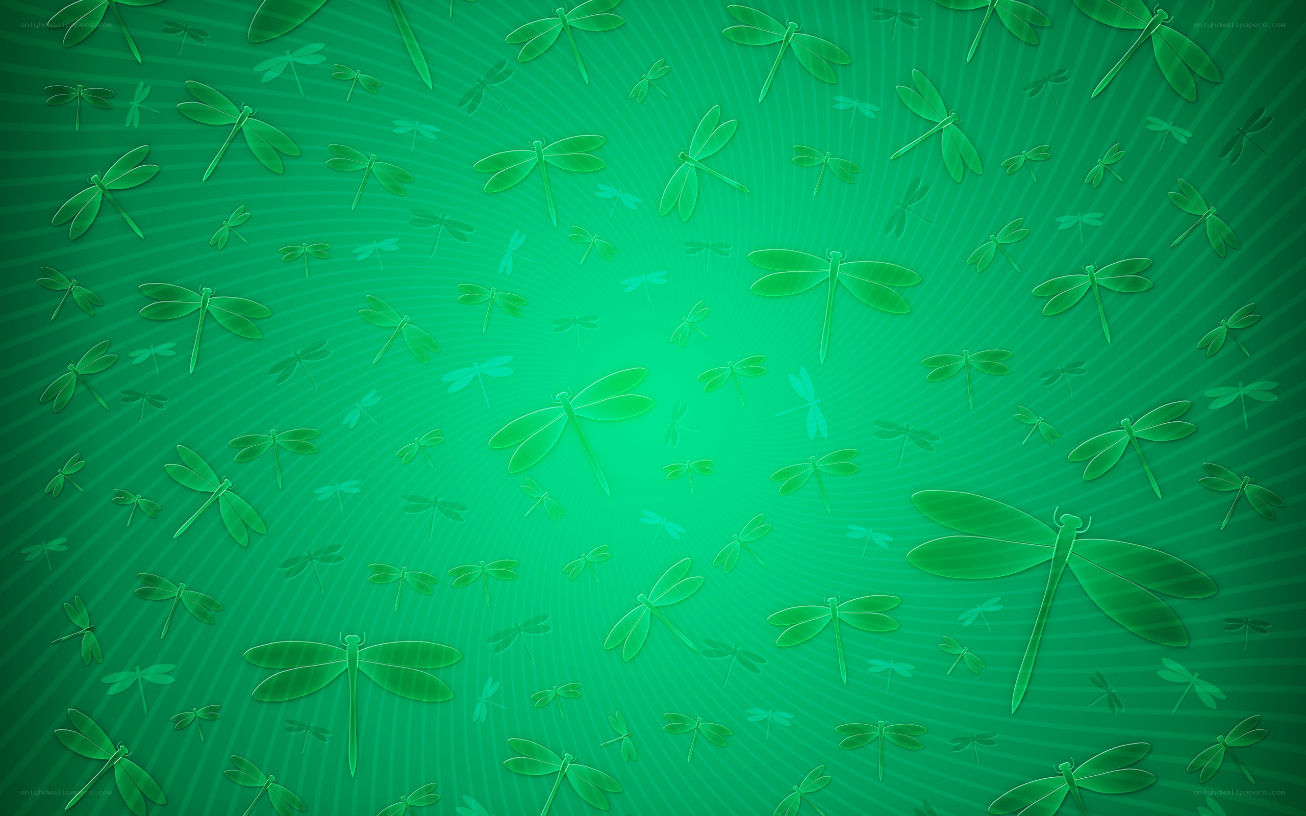 green dragonfly pattern background