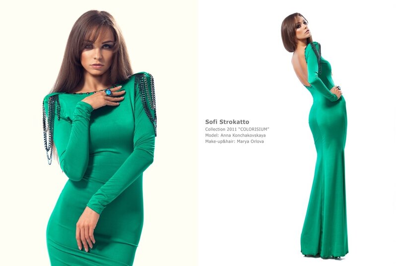 Green dress fashion shoot