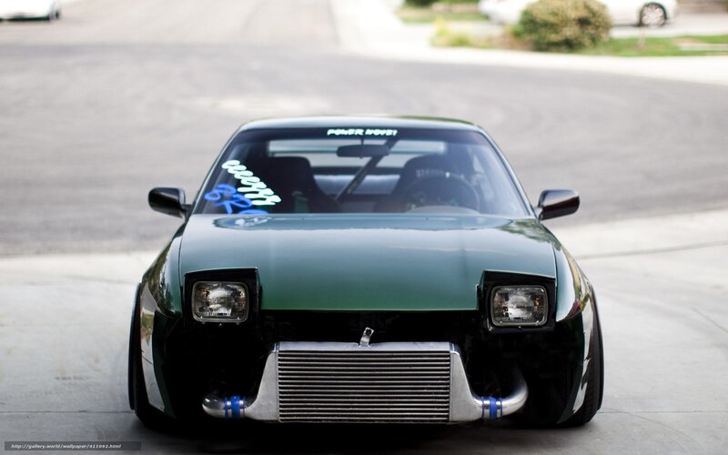 green drift car front view
