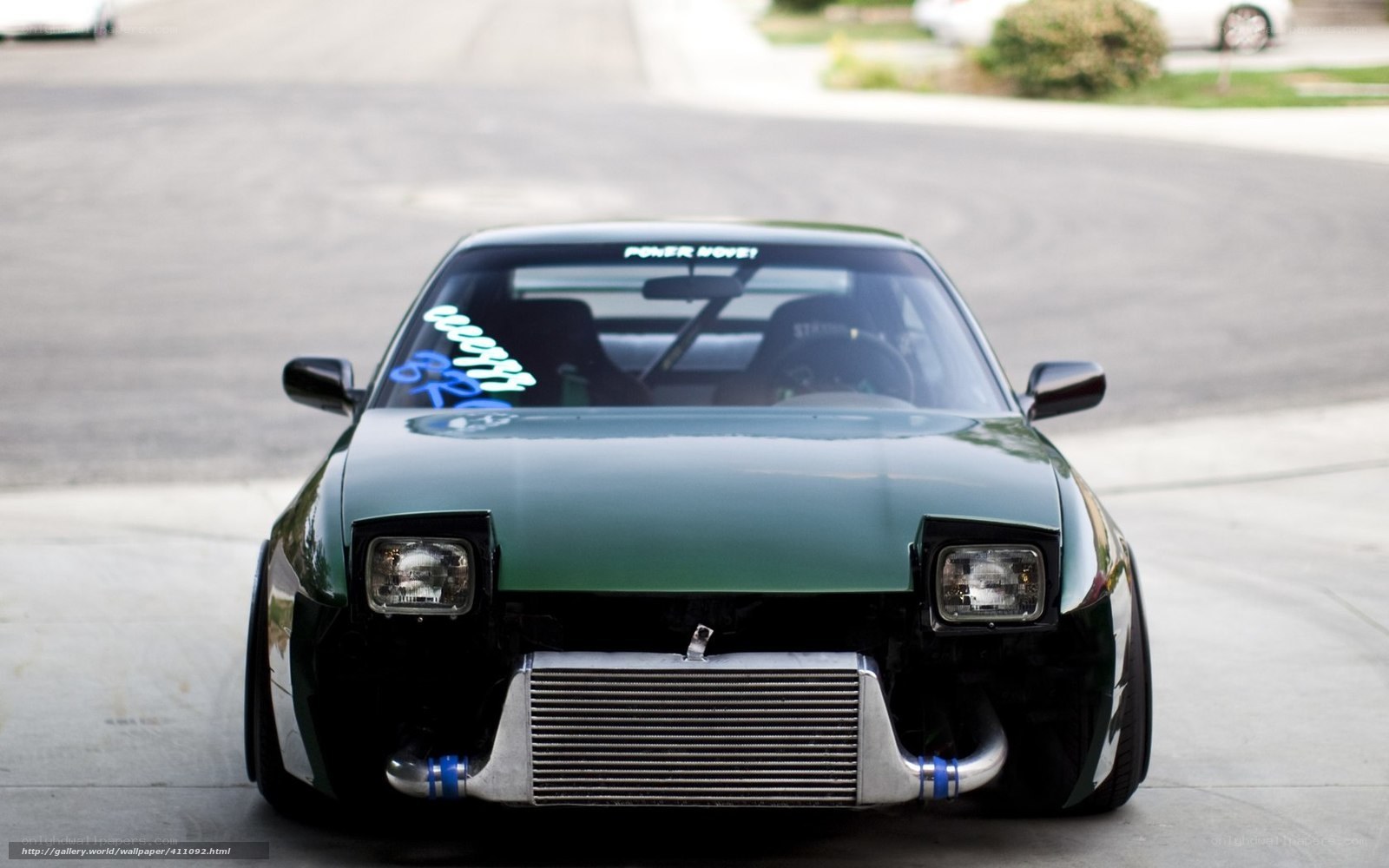 green drift car front view