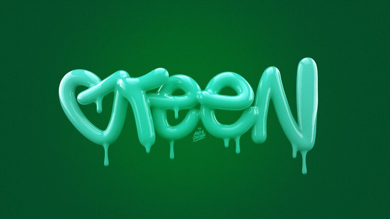 Green Dripping Text