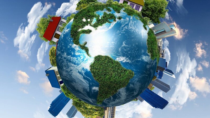 Green Earth Globe — Blue