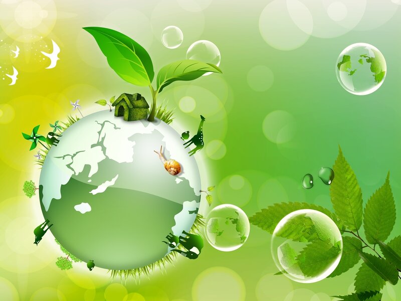 green earth with nature elements