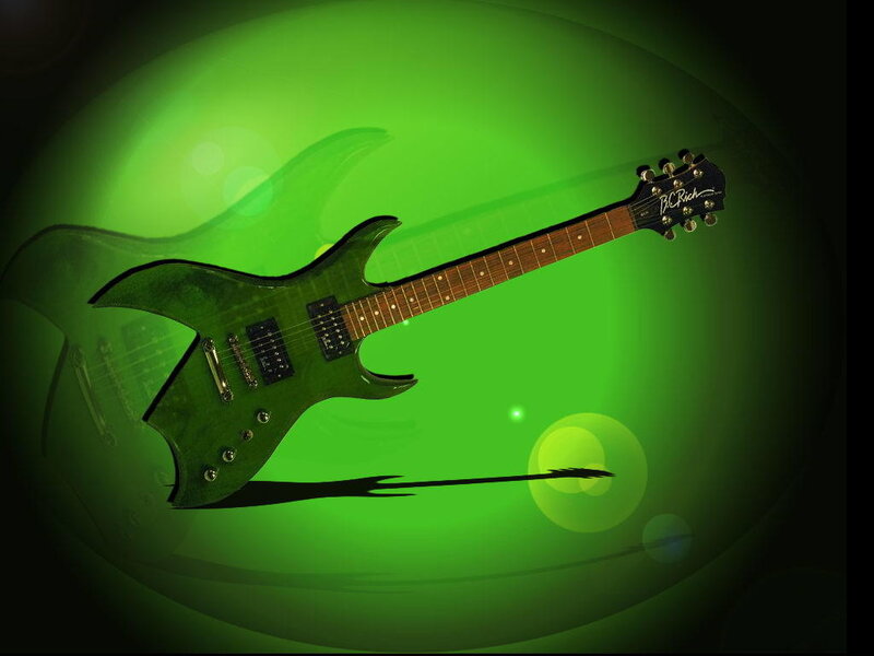 Green Electric Guitar — Dramatic
