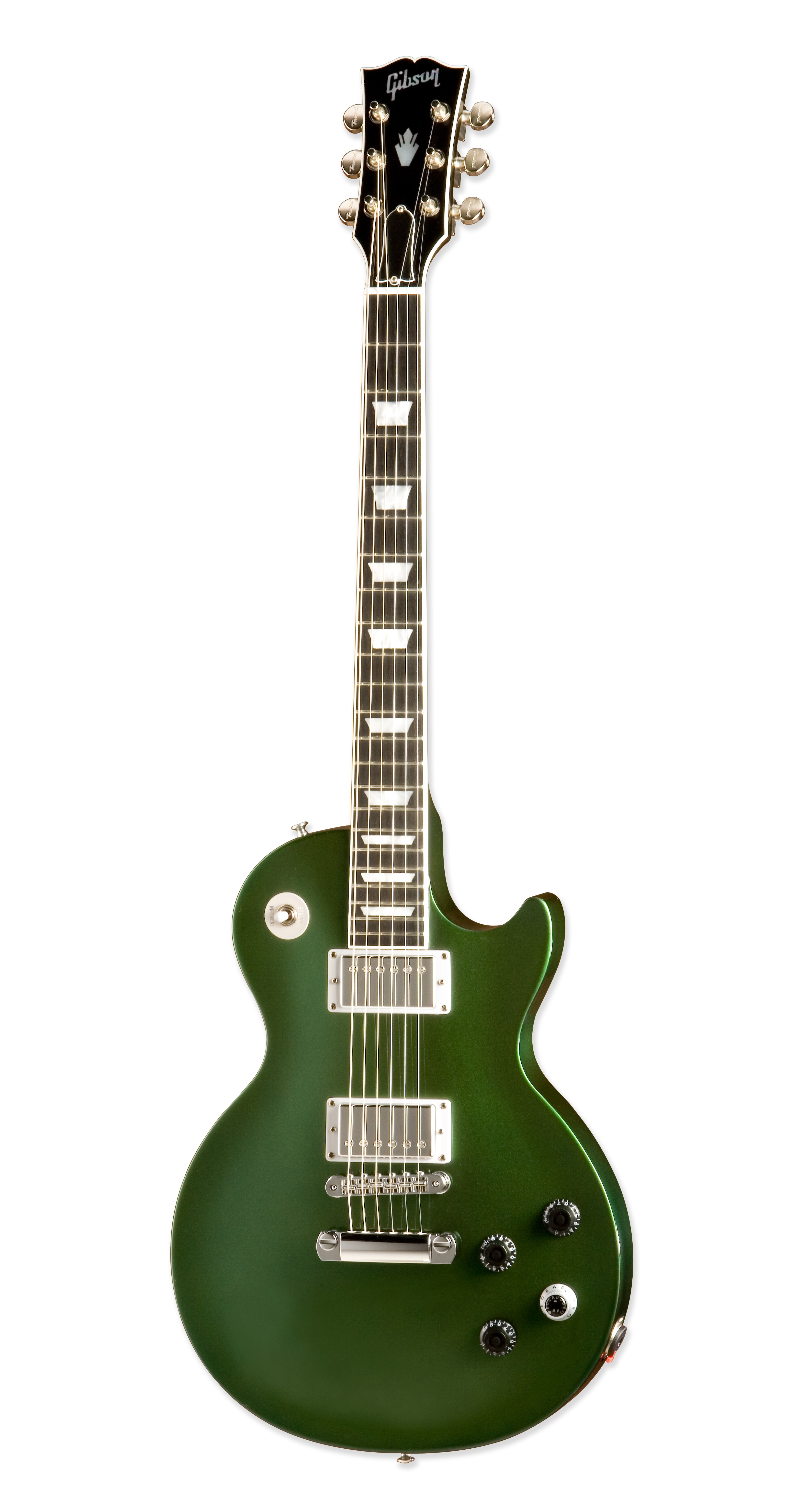 green electric guitar