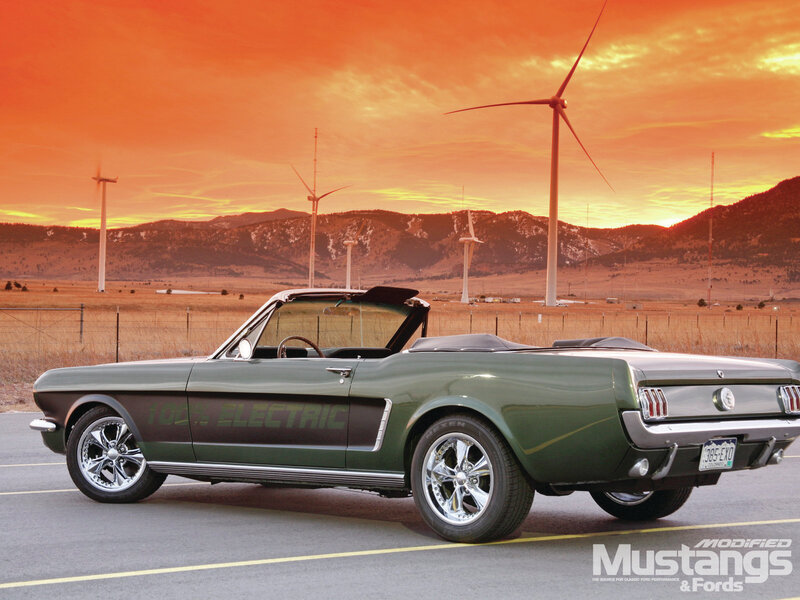 Green Electric Mustang