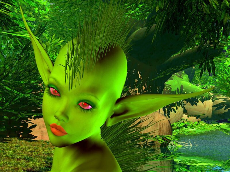 green elf in forest