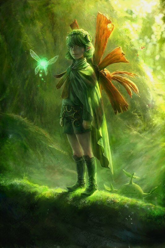 green elf in forest