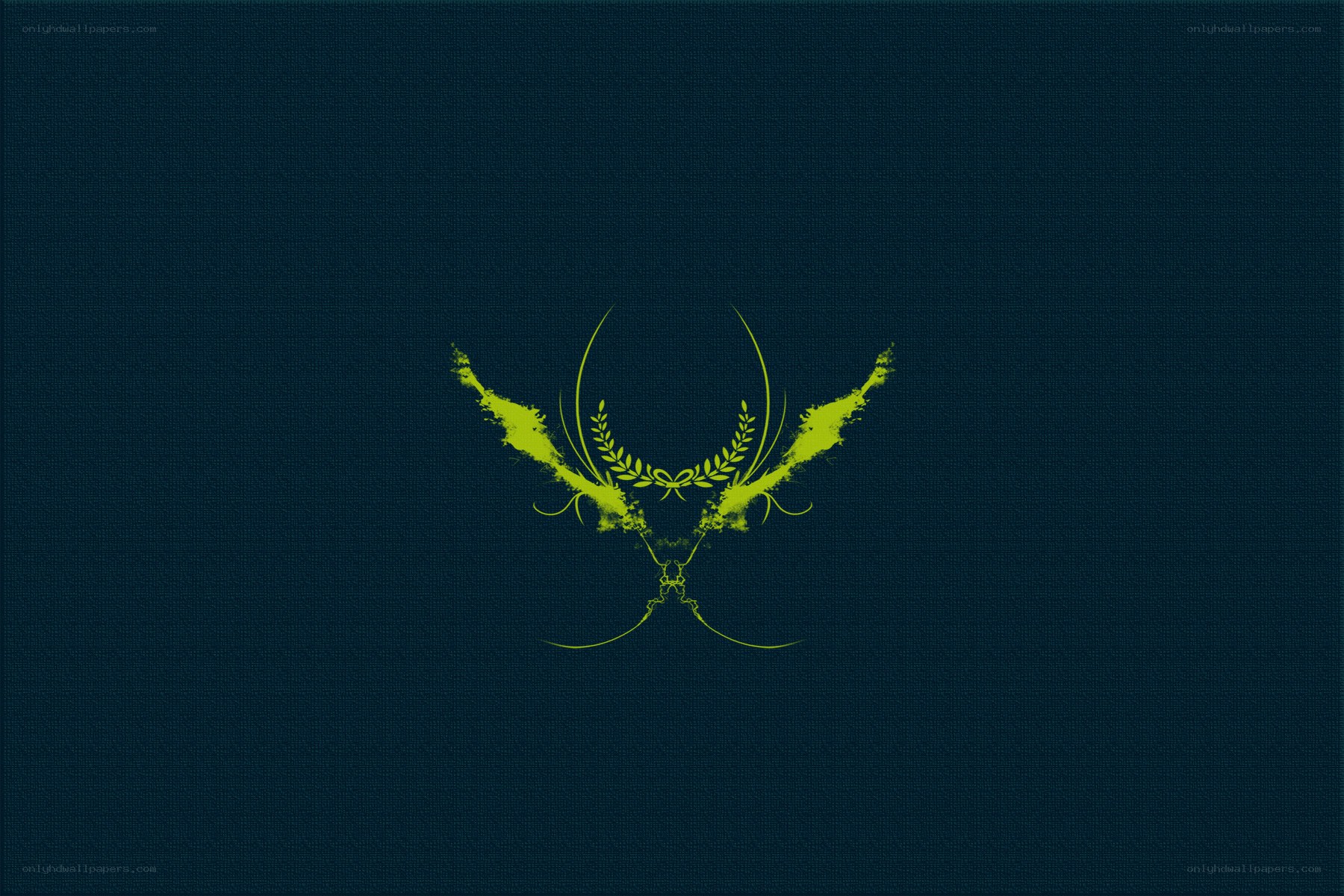 green emblem on dark blue