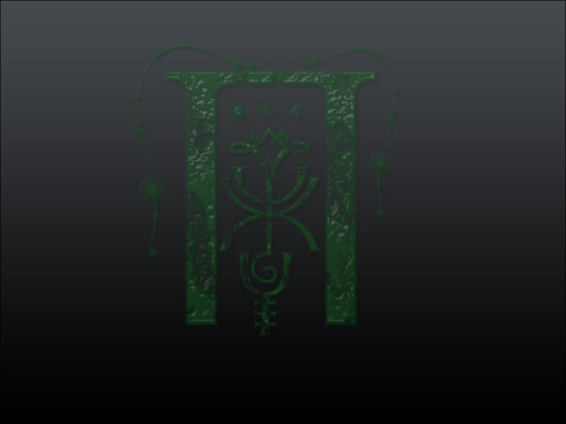 green emblem with intricate design