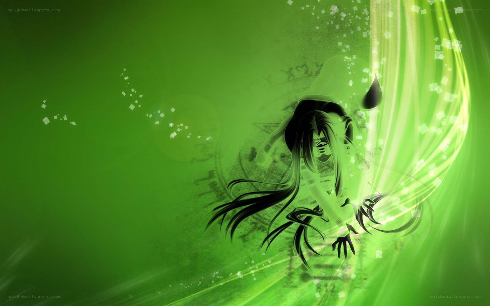 green energy anime character
