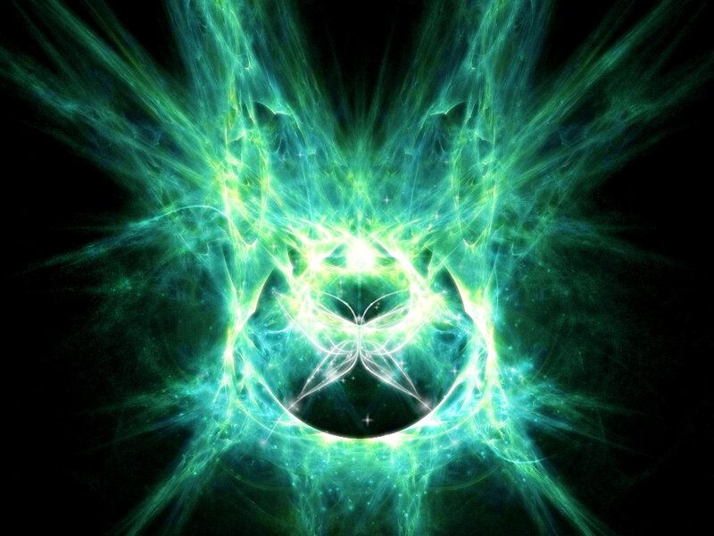 Green Energy Burst — Energetic, Digital Art, Light