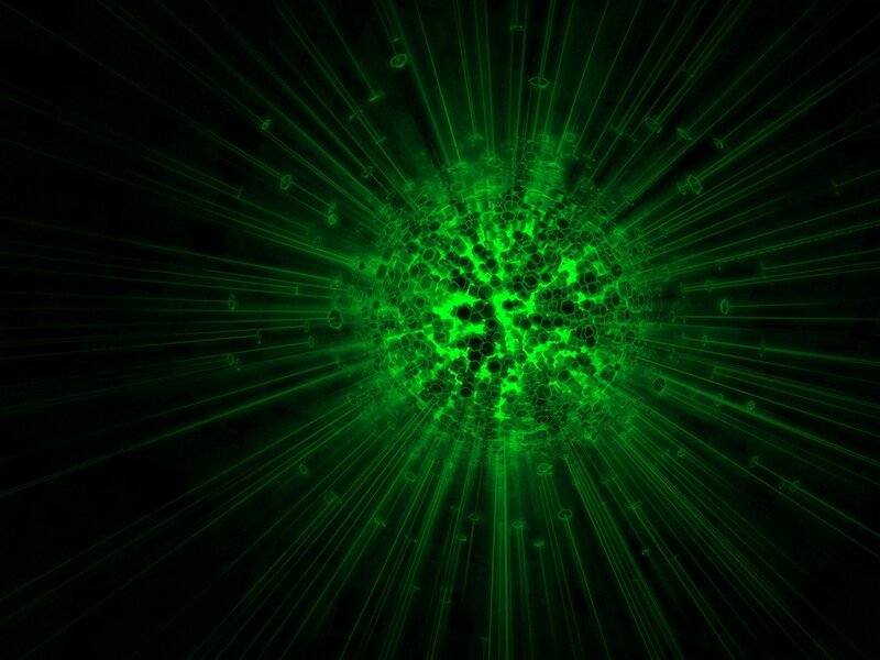 green energy burst sphere