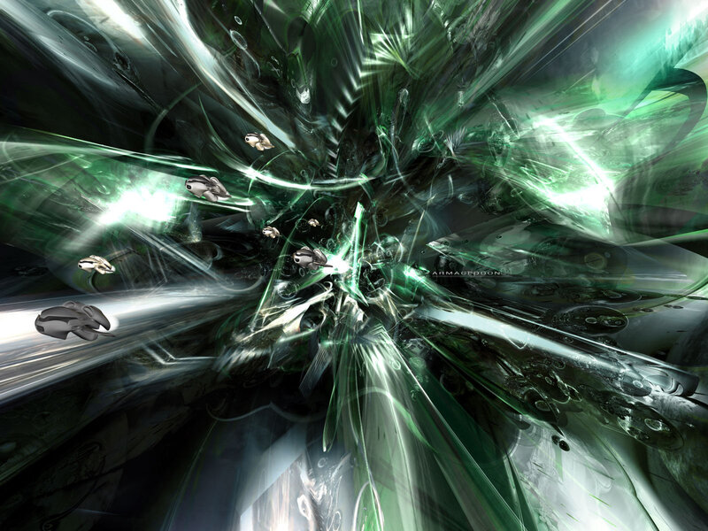 green energy burst with ships